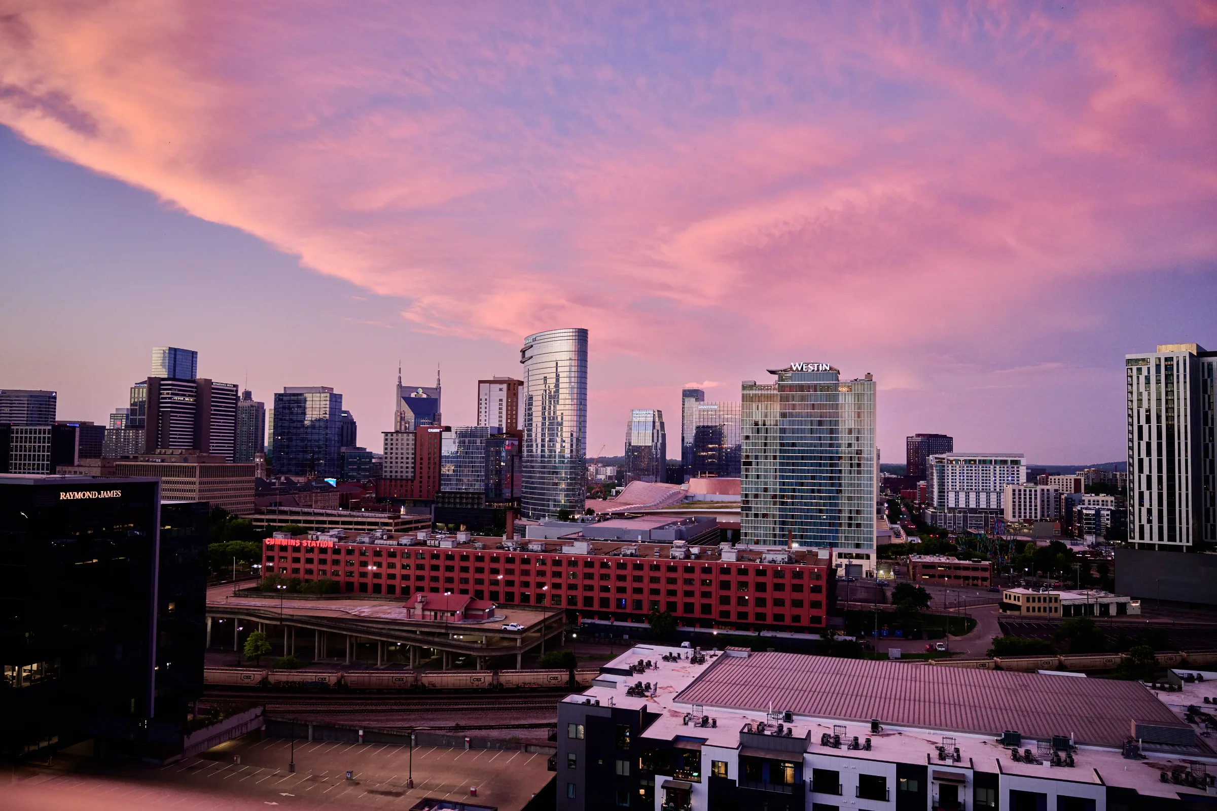 Nashville skyline at twilight